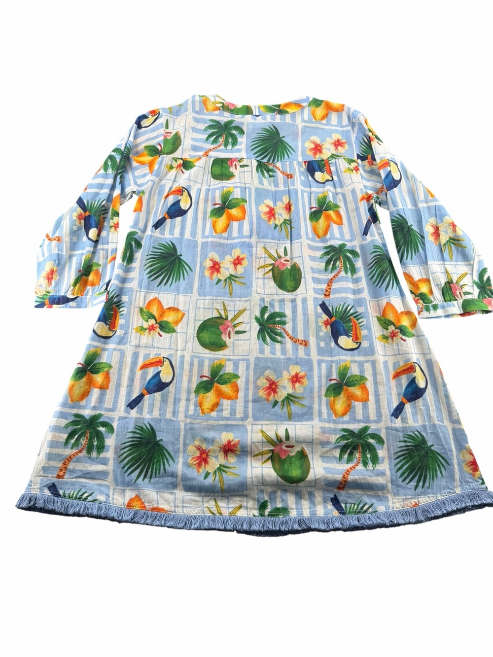 Beach Cover-up True Destinations Resort Wear Tropical Print 100% Cotton Size: M - Picture 6 of 16